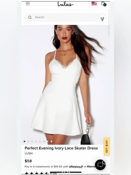 Lulus Women’s White Perfect Evening Lace Skater Sleeveless Dress Size S - Picture 2 of 11